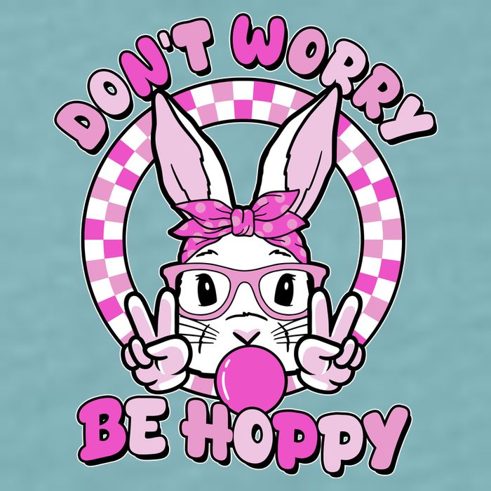 Retro Easter Dont Worry Be Hoppy Easter Bunny Rabbit Sueded Cloud Jersey T-Shirt