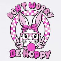 Retro Easter Dont Worry Be Hoppy Easter Bunny Rabbit Garment-Dyed Sweatshirt