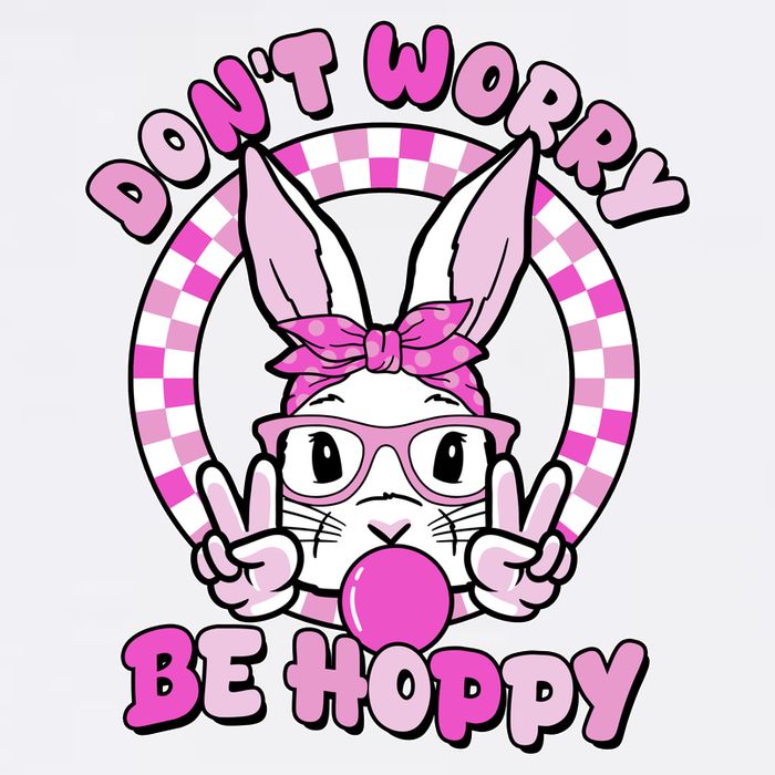 Retro Easter Dont Worry Be Hoppy Easter Bunny Rabbit Garment-Dyed Sweatshirt