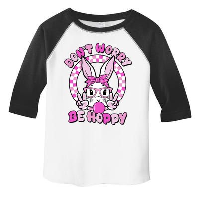 Retro Easter Dont Worry Be Hoppy Easter Bunny Rabbit Toddler Fine Jersey T-Shirt