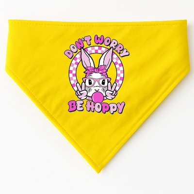 Retro Easter Dont Worry Be Hoppy Easter Bunny Rabbit USA-Made Doggie Bandana