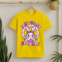Retro Easter Dont Worry Be Hoppy Easter Bunny Rabbit T-Shirt