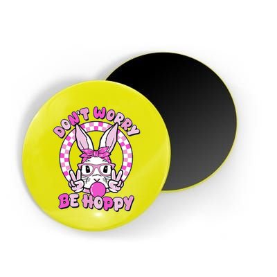 Retro Easter Dont Worry Be Hoppy Easter Bunny Rabbit Magnet