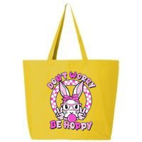 Retro Easter Dont Worry Be Hoppy Easter Bunny Rabbit 25L Jumbo Tote