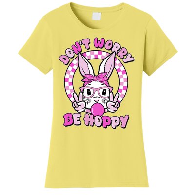 Retro Easter Dont Worry Be Hoppy Easter Bunny Rabbit Women's T-Shirt