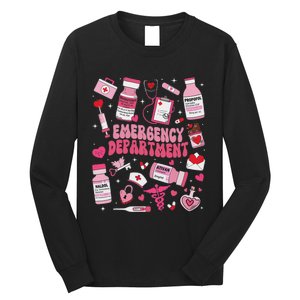 Retro Emergency Department Ed Er Nurse Valentines Day Long Sleeve Shirt