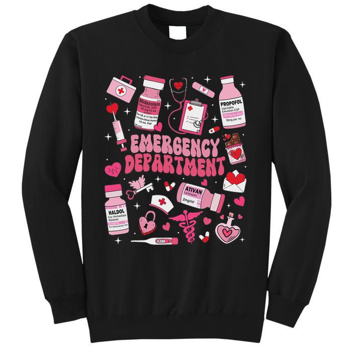 Retro Emergency Department Ed Er Nurse Valentines Day Sweatshirt