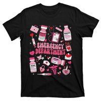 Retro Emergency Department Ed Er Nurse Valentines Day T-Shirt