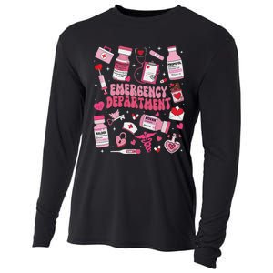 Retro Emergency Department Ed Er Nurse Valentines Day Cooling Performance Long Sleeve Crew