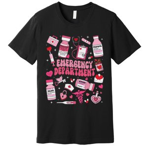 Retro Emergency Department Ed Er Nurse Valentines Day Premium T-Shirt