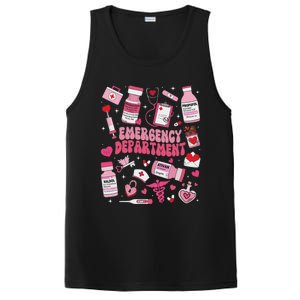 Retro Emergency Department Ed Er Nurse Valentines Day PosiCharge Competitor Tank