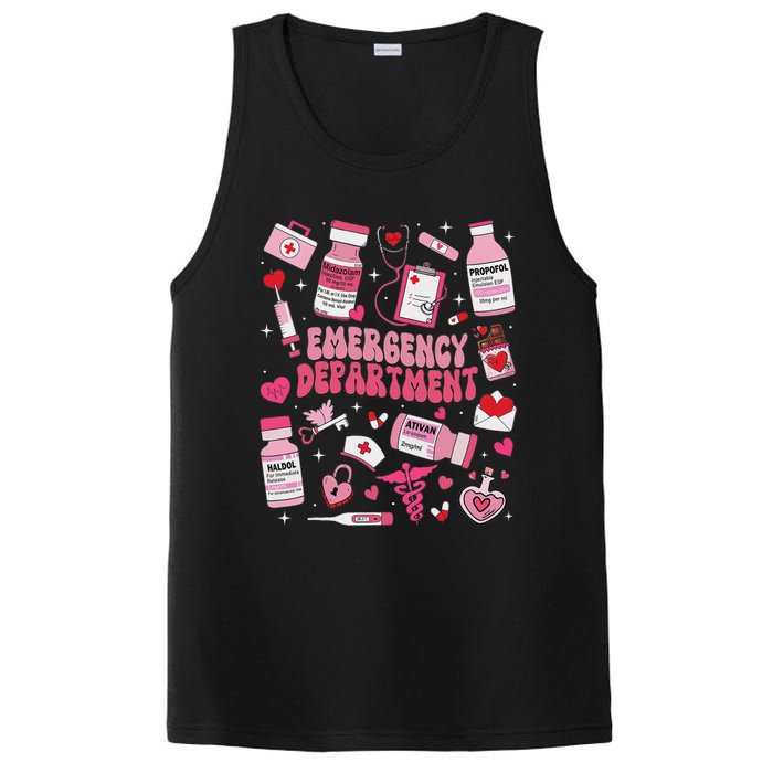 Retro Emergency Department Ed Er Nurse Valentines Day PosiCharge Competitor Tank