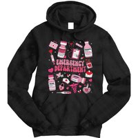 Retro Emergency Department Ed Er Nurse Valentines Day Tie Dye Hoodie