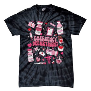 Retro Emergency Department Ed Er Nurse Valentines Day Tie-Dye T-Shirt