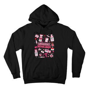 Retro Emergency Department Ed Er Nurse Valentines Day Tall Hoodie