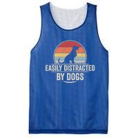 Retro Easily Distracted By Dogs Funny Dog Lover Gift Mesh Reversible Basketball Jersey Tank