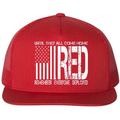 Remember Everyone Deployed Red Friday Flat Bill Trucker Hat