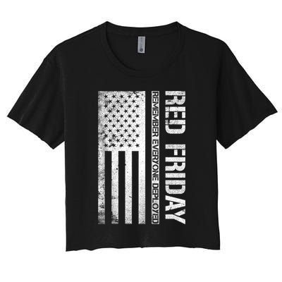 Remember Everyone Deployed Red Friday Zip Hoodie Crop Top