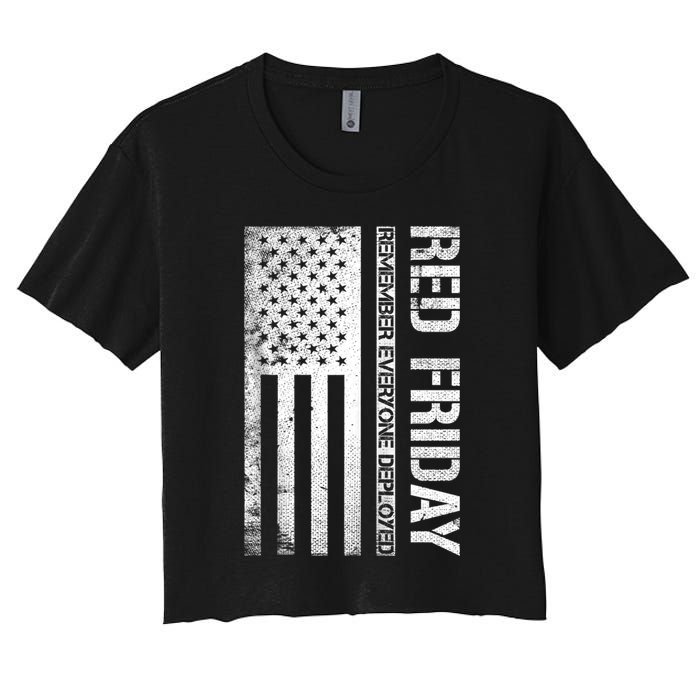 Remember Everyone Deployed Red Friday Zip Hoodie Women's Crop Top Tee