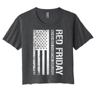 Remember Everyone Deployed Red Friday Zip Hoodie Women's Crop Top Tee