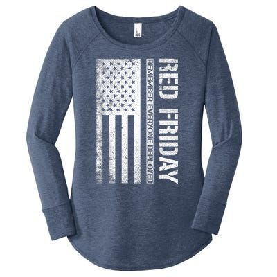 Remember Everyone Deployed Red Friday Zip Hoodie Women's Perfect Tri Tunic Long Sleeve Shirt