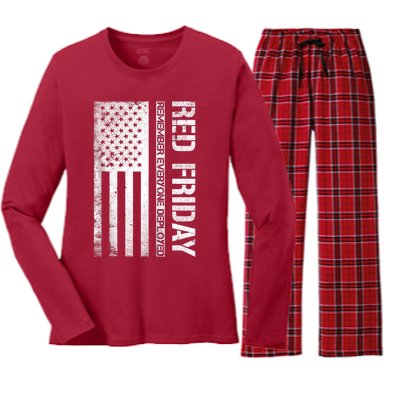 Remember Everyone Deployed Red Friday Zip Hoodie Women's Long Sleeve Flannel Pajama Set 