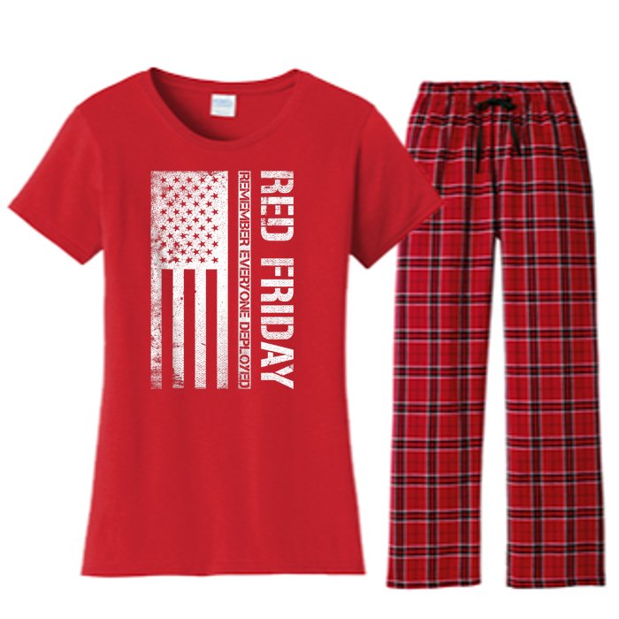 Remember Everyone Deployed Red Friday Zip Hoodie Women's Flannel Pajama Set