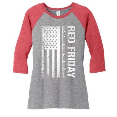 Remember Everyone Deployed Red Friday Zip Hoodie Women's Tri-Blend 3/4-Sleeve Raglan Shirt