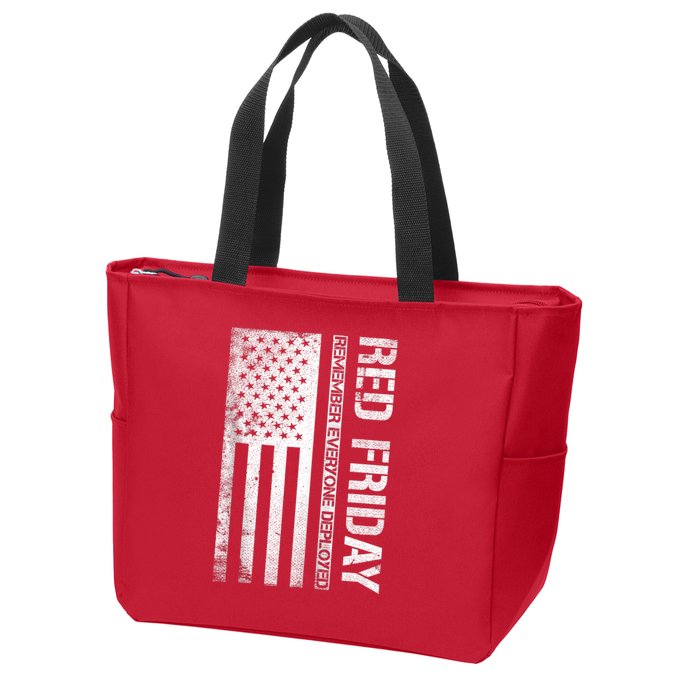 Remember Everyone Deployed Red Friday Zip Hoodie Zip Tote Bag
