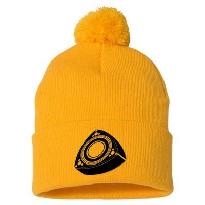 Rotary Engine Design Pom Pom 12in Knit Beanie