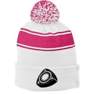 Rotary Engine Design Stripe Pom Pom Beanie