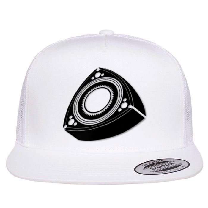 Rotary Engine Design Flat Bill Trucker Hat