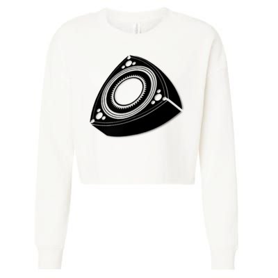 Rotary Engine Design Cropped Pullover Crew