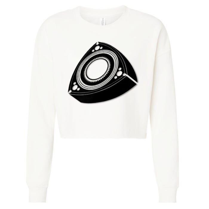 Rotary Engine Design Cropped Pullover Crew