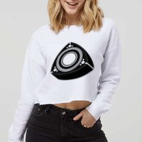 Rotary Engine Design Cropped Pullover Crew