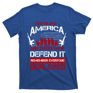 Remember Everyone Deployed Cool Gift God Bless America T-Shirt