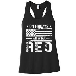 Remember Everyone Deployed On Friday We Wear Red Women's Racerback Tank