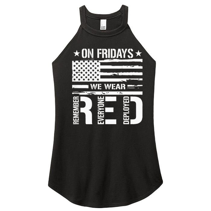 Remember Everyone Deployed On Friday We Wear Red Women's Perfect Tri Rocker Tank