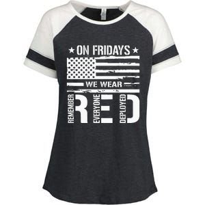 Remember Everyone Deployed On Friday We Wear Red Enza Ladies Jersey Colorblock Tee