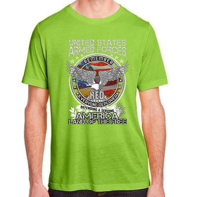 Remember Everyone Deployed Armed Forces Military Red Friday Gift Adult ChromaSoft Performance T-Shirt