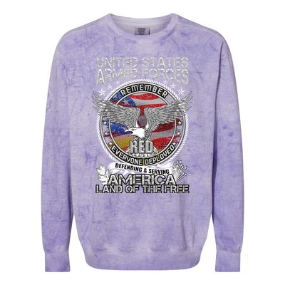 Remember Everyone Deployed Armed Forces Military Red Friday Gift Colorblast Crewneck Sweatshirt