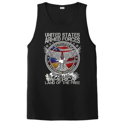 Remember Everyone Deployed Armed Forces Military Red Friday Gift PosiCharge Competitor Tank