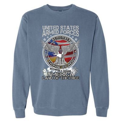 Remember Everyone Deployed Armed Forces Military Red Friday Gift Garment-Dyed Sweatshirt