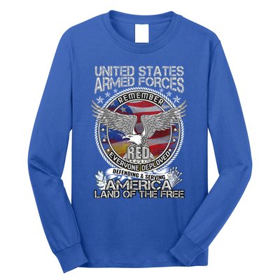 Remember Everyone Deployed Armed Forces Military Red Friday Gift Long Sleeve Shirt