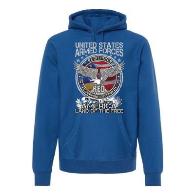 Remember Everyone Deployed Armed Forces Military Red Friday Gift Premium Hoodie