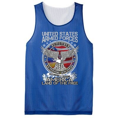 Remember Everyone Deployed Armed Forces Military Red Friday Gift Mesh Reversible Basketball Jersey Tank