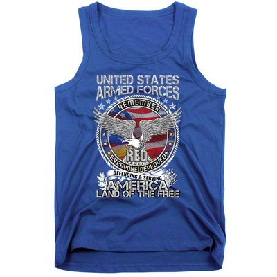 Remember Everyone Deployed Armed Forces Military Red Friday Gift Tank Top