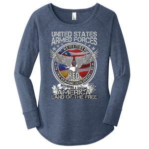 Remember Everyone Deployed Armed Forces Military Red Friday Gift Women's Perfect Tri Tunic Long Sleeve Shirt