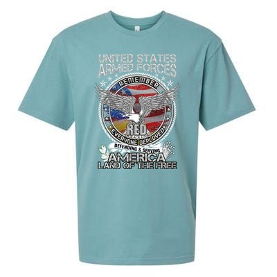 Remember Everyone Deployed Armed Forces Military Red Friday Gift Sueded Cloud Jersey T-Shirt