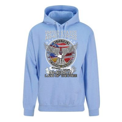 Remember Everyone Deployed Armed Forces Military Red Friday Gift Unisex Surf Hoodie